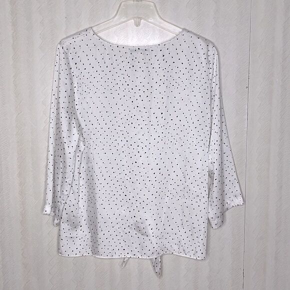 Sioni White Blouse with Black Dots - Picture 3 of 4